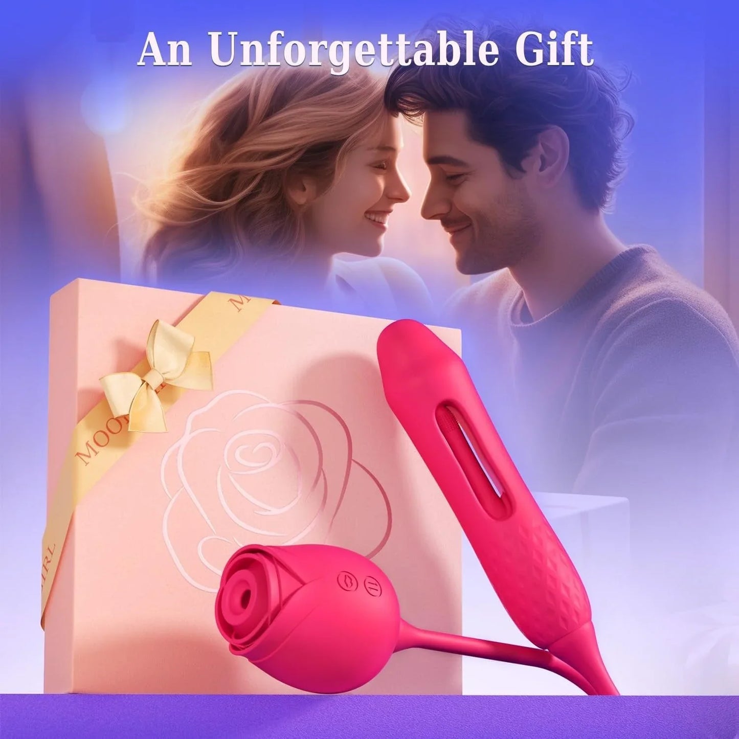 Triple-Motion Personal Massager with 10 AirPulse, Fluttering Wings & Deep-Massage Core – Rose Wellness Device