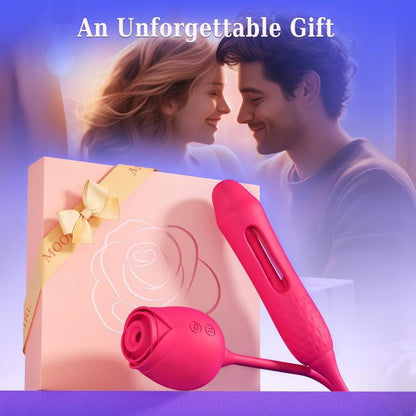 Triple-Motion Personal Massager with 10 AirPulse, Fluttering Wings & Deep-Massage Core – Rose Wellness Device