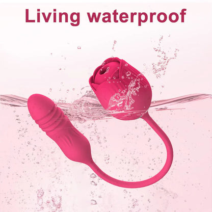 2-in-1 Rose Design Personal Massager – Features Dual-Ended Function and 10 Gentle Wave Modes