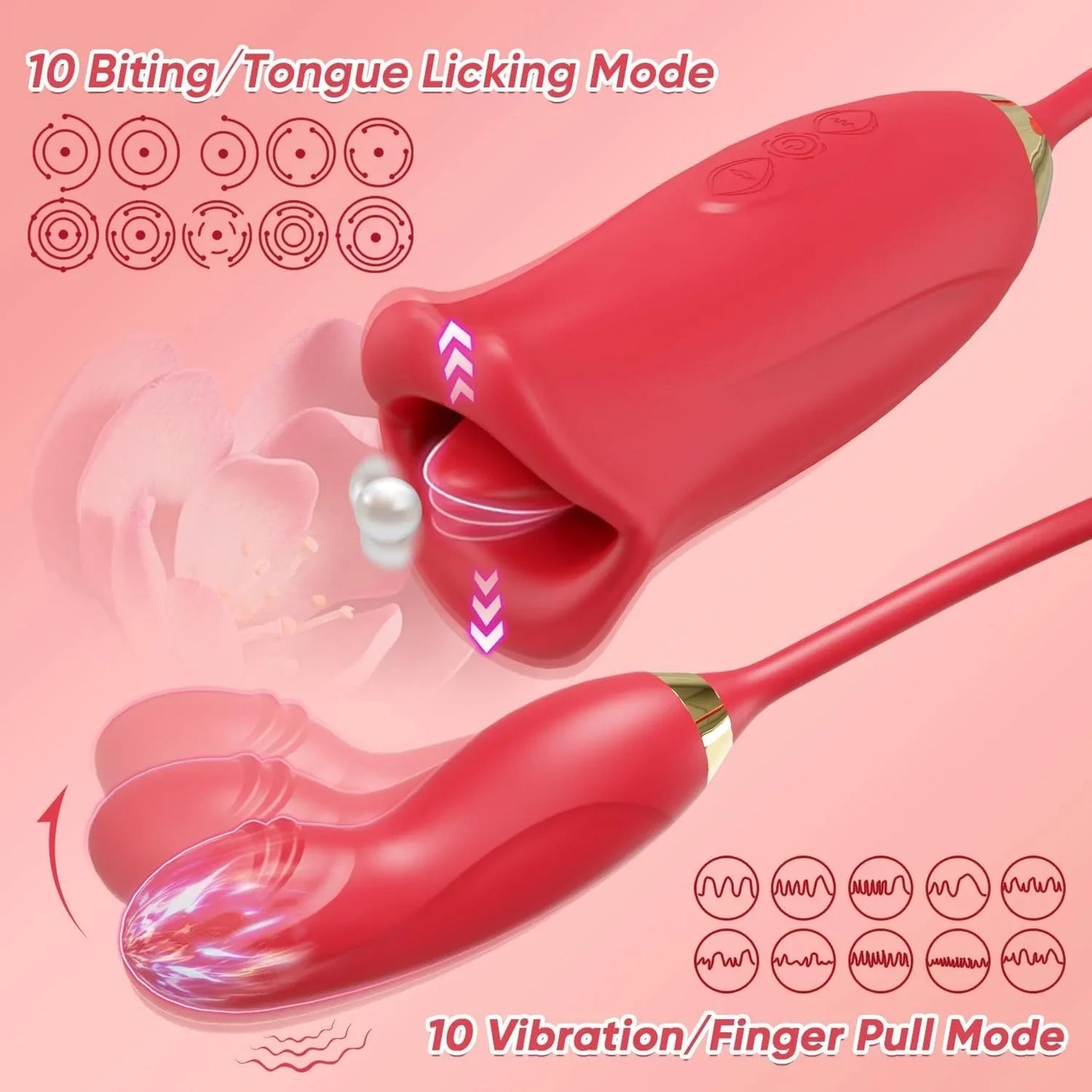 4-in-1 – Dual-Action Personal Massager with 4 Functions & Custom Modes