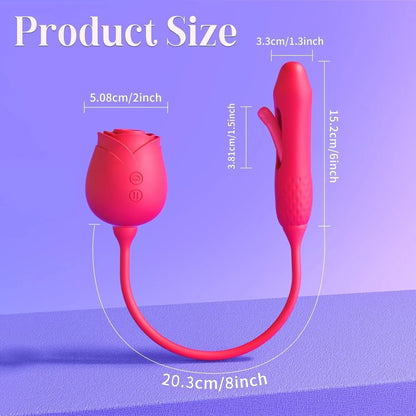 Triple-Motion Personal Massager with 10 AirPulse, Fluttering Wings & Deep-Massage Core – Rose Wellness Device