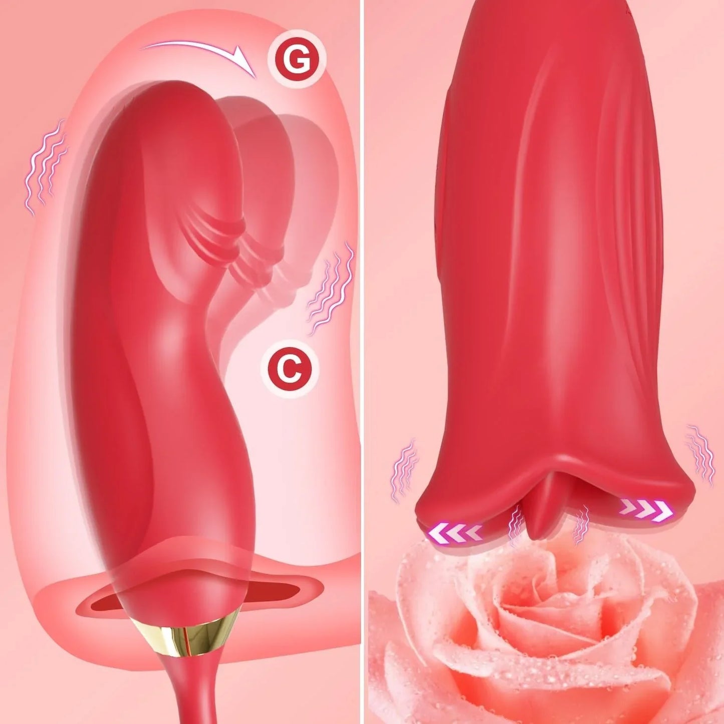 4-in-1 – Dual-Action Personal Massager with 4 Functions & Custom Modes