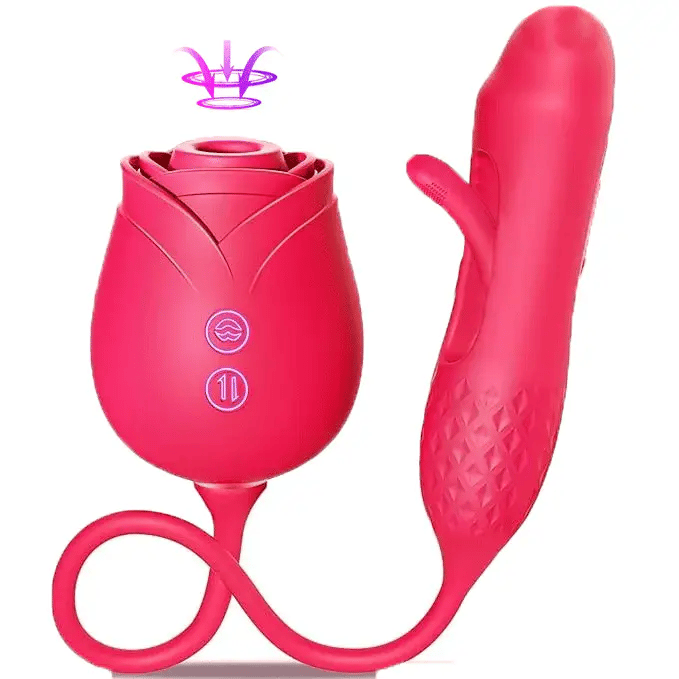 Triple-Motion Personal Massager with 10 AirPulse, Fluttering Wings & Deep-Massage Core – Rose Wellness Device